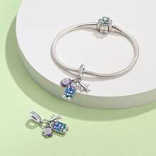 1PC Ship And Airplane Travel Luggage Three Pieces Sets, Airplane Suitcase And Camera Three Pieces Sets, Seahorse, Shell, And Starfish Three Pieces Charms, DIY Creative Bracelets, Wristbands, Necklaces, And Other Jewelry, Suitable As Gifts For Women And Girls For Birthdays, Holidays, Travel, And Anniversaries - Multicolor - View 5