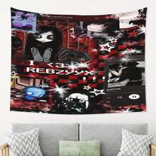 Rebzyyx Anime-Inspired Tapestry With Vibrant Character Artwork - Durable Polyester Wall Hanging For Living Room, Bedroom, Office, Party Decor - Perfect Gift For Birthdays, Holidays, Sports Fans, Anime Room Decor - 彩色 - 查看 2