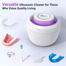 GSYY 2025 Upgraded  Retaineer Machine Deep Clean With Buzzer Alarm Versatile Denture Cleaner 45k Mouth Guard Cleaner Nig Guard Cleaner Dental Cleaning Pod 6 U/V Ligs - 杏色 - 查看 7