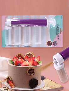 1set Manual Airbrush For Decorating Cakes,DIY Baking Cake Airbrush Pump Decorating Tools Cakes Spray Gun Kit For Kitchen Cupcakes Desserts Decorating - Multicolor - View 3