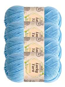 4股纯色钩针线，4团装，适合初学者，可用于钩织包袋、工艺品、装饰品、节日礼物、秋冬季饰品等。 - 彩色 - 查看 9