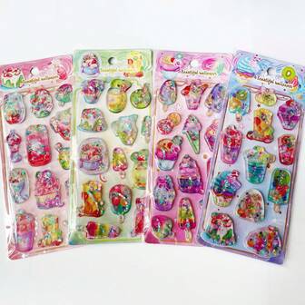 Pegatinas decorativas de aceite con diseños de dibujos animados lindos para niños, para scrapbooking