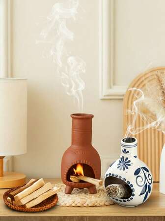 1 st keramisk rökelsebrännare, Palo Santo-hållare, peruansk salviabränningsplatta, keramisk ugn för meditation, yoga och heminredning Aromaterapi