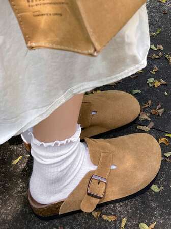 2025 New Women's Summer Slip-On Slippers, Thick Sole Closed Toe Mule Sandals, Couple Style French Casual Slides