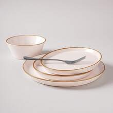 Richmount 12-Piece Plates And Bowls Sets For 4, 12 Pieces Stoneware Dish Set - Chip And Scratch Resistant, Round Tableware Set - Light Pink - 查看 2