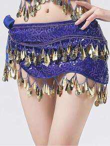 Women's Backless Crop Top With Sequins, Beads, Tassels And Tie, Short Midriff Belly Dance Top, Bohemian Style, Festival Belly Dance Performance Costume, Dance Wear, Belly Dance Outfit, Fairy Accessories, Bodysuit, Mask, Cleopatra, Egyptian Belly Dance Costume - Multicolor - View 21