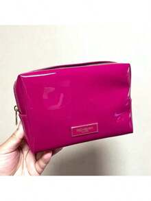 Yves Saint Laurent Nécessaire de Maquiagem Rosa Quente YSL - Bolsa de Couro PU de Grande Capacidade e À Prova d'Água, Organizador de Artigos de Toalete de Viagem com Interior Espaçoso, Nécessaire Portátil para Uso Diário e Férias, Presente de Luxo para Mulheres e Meninas