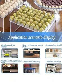 5 Models Set Of Clear Acrylic U-Shape Display Risers - Reusable Cupcake Stands For Desserts, Jewelry, Wedding Buffet, And Party SuppliesSturdy, Adjustable, And Easy To Assemble - Clear - View 2