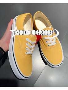 Authentic Men's Casual Basic Skater Sneakers In Various Colors, Unisex, Non-Slip, Sizes 34 To 43, 24-Hour Shipping - Yellow - View 1