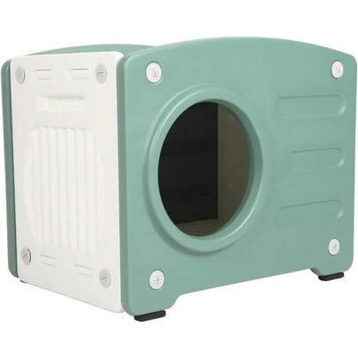 Outdoor Cat House Rainproof Weatherproof Enclosed  Cat Shelter For Four Seasons Large Space Plastic Multipurpose Indoor Pet House With 3 Vents For Small Dogs Cats Green
