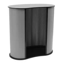 Portable Trade Show Counter - 35.4 Inch Height Detachable Display Table With Storage Compartment - 110lbs Capacity For Exhibitions And Promotional Events - Black - View 8