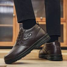 Men's Winter Boots, Thermal Lining, Warm And Comfortable, Sole, Round Toe Design, Suitable For Outdoor Camping And Casual Wear - Winter Shoes, Cold Weather Gear, Fashionable Boot Design, Durable Traction Footwear. - Brown - View 8