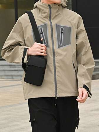 1 pieza Bolso de pecho de nailon para hombres, bolso de hombro de nailon con correa ajustable, resistente a los arañazos y al desgaste, bolsillo para pasaporte, dinero, tarjeta de identificación, tarjeta de crédito, ligero para ir y venir, regalo para el esposo