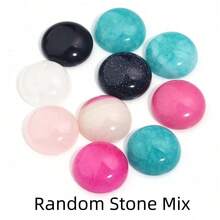5-10pcs/Pack Natural Stone Gemstone Cabochons, Random Mixed Agate, Jade, Elegant Vintage DIY Jewelry Craft Supplies, Suitable For Necklace, Ring, Bracelet, Jewelry Making, Embellishment