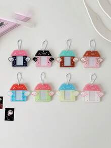 1个卡通小屋1英寸证件照卡夹，偶像粉丝展示框，学生头像夹