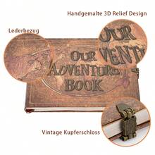 OUR ADVENTURE BOOK A Adventure Book 180 Pages Scrapbook Photo Album,Retro Style Embossed Letter Leather Cover Travel Diary Journal Scrap Book For Couples,Memory Book For Anniversary Wedding,Valentines Day Gifts - 棕色 - 查看 5