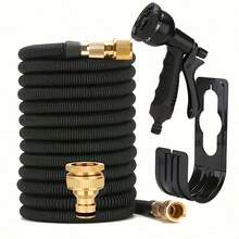 25-75英尺超长可伸缩螺旋花园软管套装，带强力喷嘴 - 耐用乙烯基材质，节水乳胶内芯，欧标接头，3/4英寸管径，适用于高效园艺、灌溉和户外清洗。 - 彩色 - 查看 13