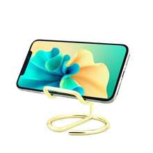 1pc Cute Golden Metal Desktop Phone Stand, Compatible With All Smartphones, Suitable For Tabletop Phone Stand, Metal Phone Holder, Elegant Rose Gold Phone Display Stand - Black - View 7