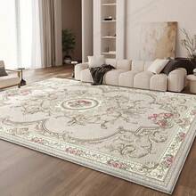 850gsm Luxury Velvet Area Rug - Ultra Soft & Plush, Elegant Pink & Green Floral Border Design, Non-Slip & Machine Washable, Great For Living Room, Bedroom Or Office Decor, Living Room Carpet - Multicolor - View 9