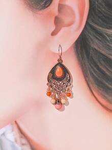 TopHanqi Bohemian Geo Decor Bead Drop Earrings - Multicolor - View 10