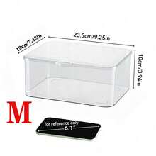 1pc Transparent Desktop Storage Box With Flip Cover, Dust-Proof Organizer Box. Multifunctional Home Mini Medicine Storage Box For Cosmetics, Face Masks, Stationery, Sundries, Etc. - Multicolor - View 9