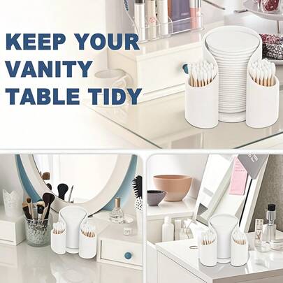 1 Plastic Cosmetics Storage Box, 3-In-1 Stick-Shaped Makeup Remover Organizer, In The Car, Or In The Bathroom. Makeup Remover Storage, Small Tool Organizer, Storage For Dental Floss And Other Small Items. A Gift For Friends And Family For New Year.