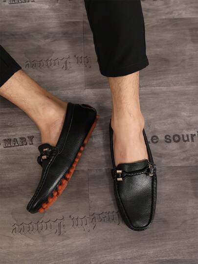 Plus Size 46-48 Handmade Men's Loafers, Slip-On Moccasin Shoes, Comfortable Casual Shoes For Work, Walking, Driving, Flat Sole