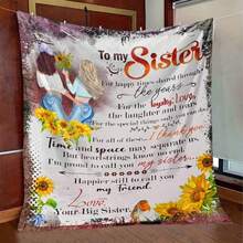 Cozy Vintage-Style Sunflower Flannel Throw Blanket - Perfect Gift For Sisters And Best Friends, Soft All-Season Sofa Blanket, Cozy Flannel Blanket - - 彩色 - 查看 5