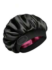Reversible Satin Bonnet Cap, Adjustable Women Sleep Cap, Double-Sided Hair Care Cap - A - View 2