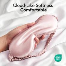 Antifaz Para Dormir Seda Pura, Tejido Y Relleno De Seda Morera De 22 Momme 6A, Antifaz Para Dormir Con Bloqueo Total De Luz Para Mujeres, Hombres Y Personas Que Duermen De Lado. Incluye - rosa - Ver 5