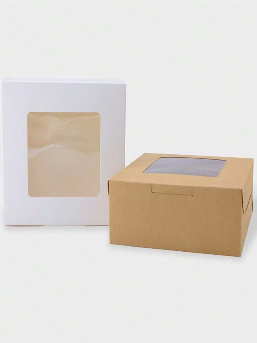 15pcs/10pcs/5pcs Rectangular White Kraft Paper Boxes, 3.94*3.94*2.56in, Handmade Soap Packaging Boxes, Folding Small Jewelry Gift Boxes, Party Favor Boxes - Multicolor - View 1