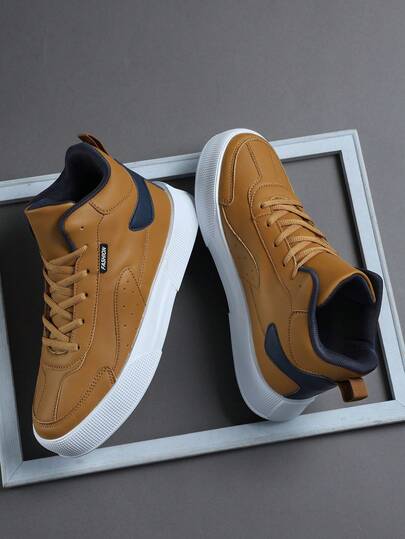 Casual Shoes Men Sneakers High-Top Skate Shoes Men Sports Shoes, Brown Shoes For Men Plus Size