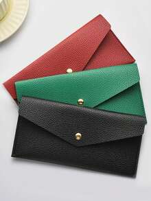 1pc PU Leather Money Envelopes For Cash, Reusable Cash Envelope Wallet For Travel And Budgeting, Multifunctional Banknote Wallet Cover Envelope Clip Coin