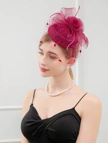 HITYfascinator 1pc Derby Hat Veil Mesh Fascinator For Christmas Tea Party Halloween 1920S Birthday Horse-Racing Wedding Hat Church Hat With Clip - 2025 STYLE - View 20