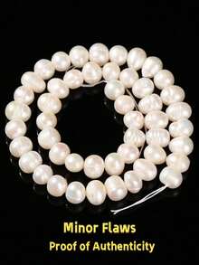 Perlas de agua dulce naturales blancas de 15 pulgadas, perlas naturales elegantes y lujosas de 5-9 mm (material no artificial) para la fabricación de joyas de mujer, adecuadas para collares, pulseras, aretes y manualidades DIY - Blanco - Ver 8