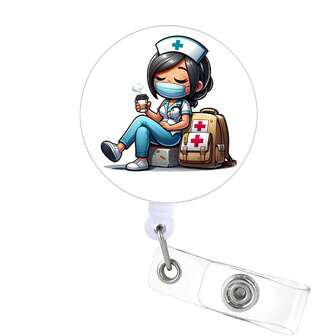 护士主题可伸缩卡片夹 - 耐用亚克力材质，适用于护士、医生、注册护士 (RN) 和执业护士 (LPN) - 办公室和工作场所必备