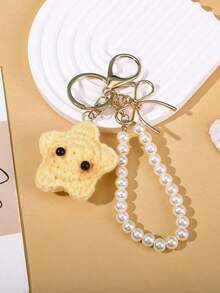 1 Pc Cute Star Keychain Handmade Crochet Kawaii Blush Star For Car Key Decor Adorable Purse Bag Charms Key Ring Accessories Perfect Pastel Gifts For Women And Girls Phone Accessories Personalised Gifts Funny Gifts - Multicolor - View 10