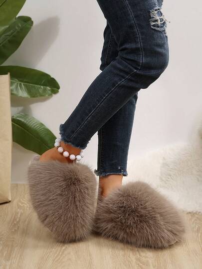 Plush Thermal Slippers For Women, Warm Thick Sole Indoor Slippers For Couples, Autumn/Winter