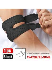 1pc - Adjustable Compression Elbow Pad, Comfortable Elbow Brace, Double Strap Wrapped Fixed Elbow Wrap, Elastic And Comfortable Breathable Arm Brace, Suitable For Basketball, Weightlifting, Tennis, Badminton, Golf, Fitness Training, Men & Women, Gray, Black - Multicolor - View 14