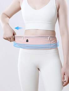 男女通用运动腰包，适合跑步、徒步、健身和夜跑，可装手机。反光条设计，方便夜跑。