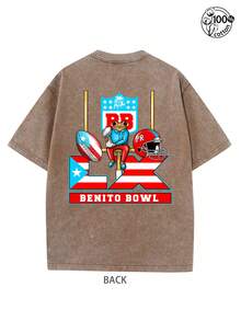 Rapper DeBi TiRAR MaS FOTOS DTMF Graphic, BadBunny Here For The Benito Bowl T-Shirt, BadBunny Fans Need This T-Shirt For 2026 Benito Bowl,Retro Washed T-Shirt Double Sided Printed (230 Pure Cotton T-Shirt), Fashionable Daily Casual Sportswear, Mens Clothes,Essential Shirt For Fans,Y2k Clothes,Streetwear - Cà phê nâu - Xem 2
