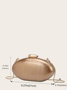 2025春季时尚婚礼手拿包，亚克力亮面欧美风晚宴手提包，蛋形单肩包，可定制，适合斜挎或单肩背，完美搭配晚礼服配饰，是伴娘礼服的理想之选。 - 銅色 - 查看 7