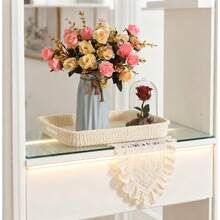 1/80pcs Artificial Silk Rose & Eucalyptus Flower Bouquet, Valentine's Day Gift, Wedding Decor DIY Wreath Supplies, Bridal Bouquet Accessory, Wedding Car Decor, Arch Decor, Home, Restaurant, Bedroom, Vase Decor, Birthday Party Decor, New Year Gift