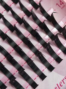 235pcs D Curl Lashes Clusters Kit Bottom Lashes With Spikes 120D Cluster Eyelash Extensions Kit 10-18mm Volume Manga DIY Individual Strips Lashes Thick With Lash Bond And Seal Tweezer DIY At Home(Bottom Lash, Spiky Lash, 120D Individual Lash) - 黑色 - 查看 4