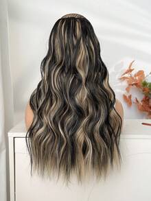 Bộ tóc nối kẹp 4 lọn dài 24 inch, màu nhuộm highlight, tóc giả dài gợn sóng, phù hợp cho phụ nữ và bé gái sử dụng hàng ngày. - Màu dương cầm - Xem 7