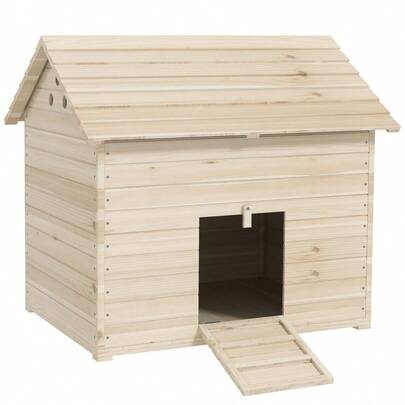 PawHut Duck House With Hinged Roof, Birdhouse With Raised Floor And Ramp At The Front Door, Duck Coop Made Of Pine Wood, 100 X 82.5 X 91 Cm On Site