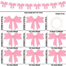 Guirnalda de banderines de fieltro con lazo, decoraciones creativas para fiestas colgantes, para cumpleaños, baby showers y bodas. - Rosa roja - Ver 7