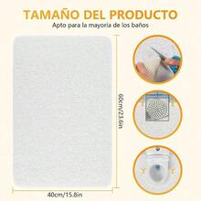 LISAPRO Tapete para Regadera Antiderrapante 60 x 40 cm Tapete para Baño Tapete de Ducha para Baño PVC Loofah Tapete de Baño con Drenaje Alfombra para Ducha Secado Rápido para Regadera Blanco - blanco - Ver 2