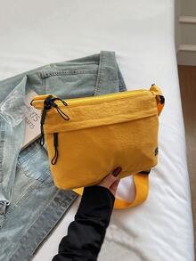 Damen neue Mode vielseitige Nylon Umhängetasche, leichte wasserdichte dumpling-förmige 3-Lagen kleine Umhängetasche, stilvolle tägliche Pendler Umhängetasche Handytasche