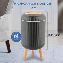Smart Sensor Wastebasket Convenient And Hygienic Easy To Use Technology Sensor Waterproof Wastebasket Plastic Trash Can For Kitchen Bathroom Bedroom Living Room Office And Outdoor - 1 Pack+Black - View 7